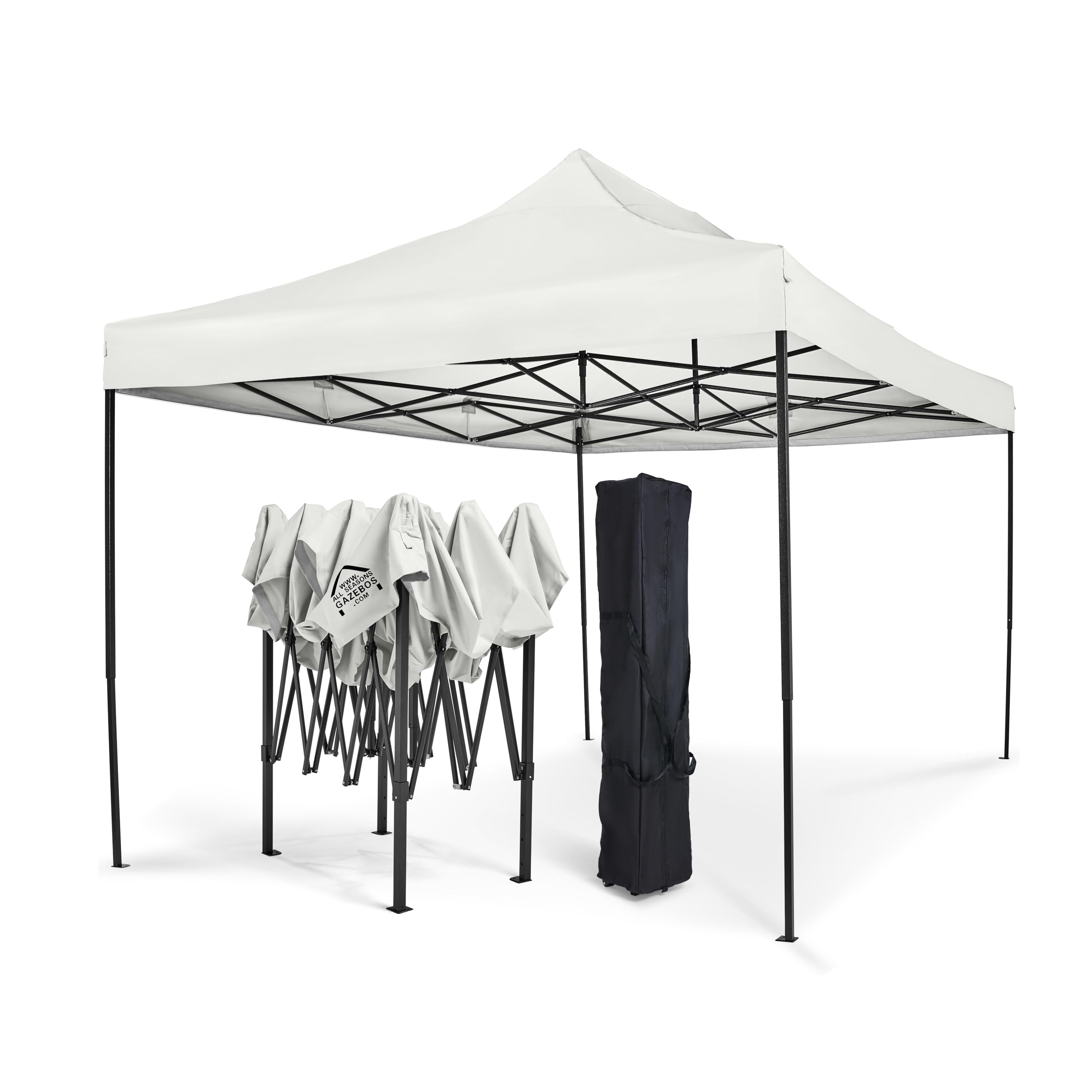 All Seasons Gazebos 3x4.5 Fully Waterproof Pop up Gazebo With Accessories - Metallic Grey