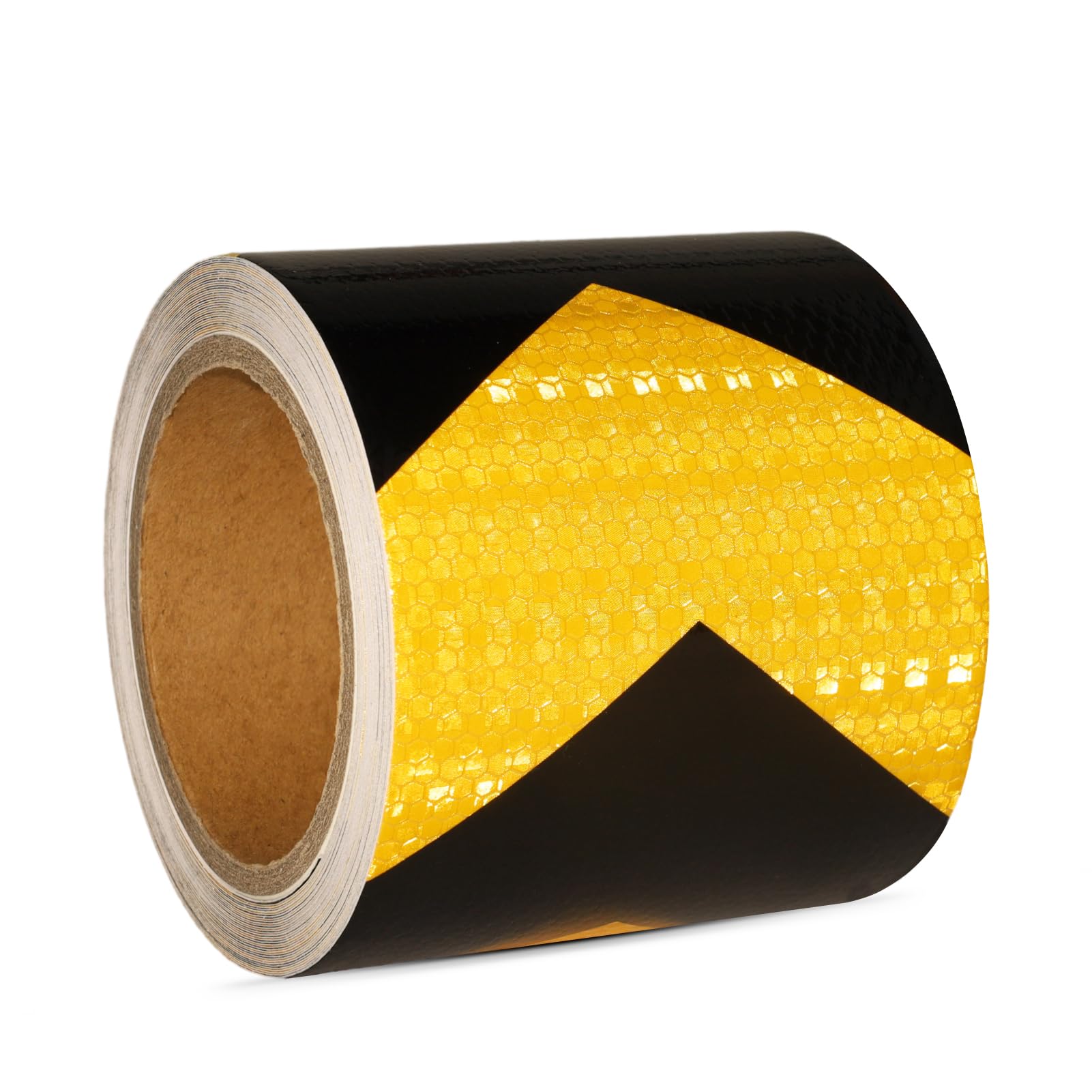 XFXIA Reflective Tape - Yellow & Black, 10cm x 20m, Waterproof, Self-Adhesive Warning Tape for Vehicles, Cars, Trailers, Outdoors