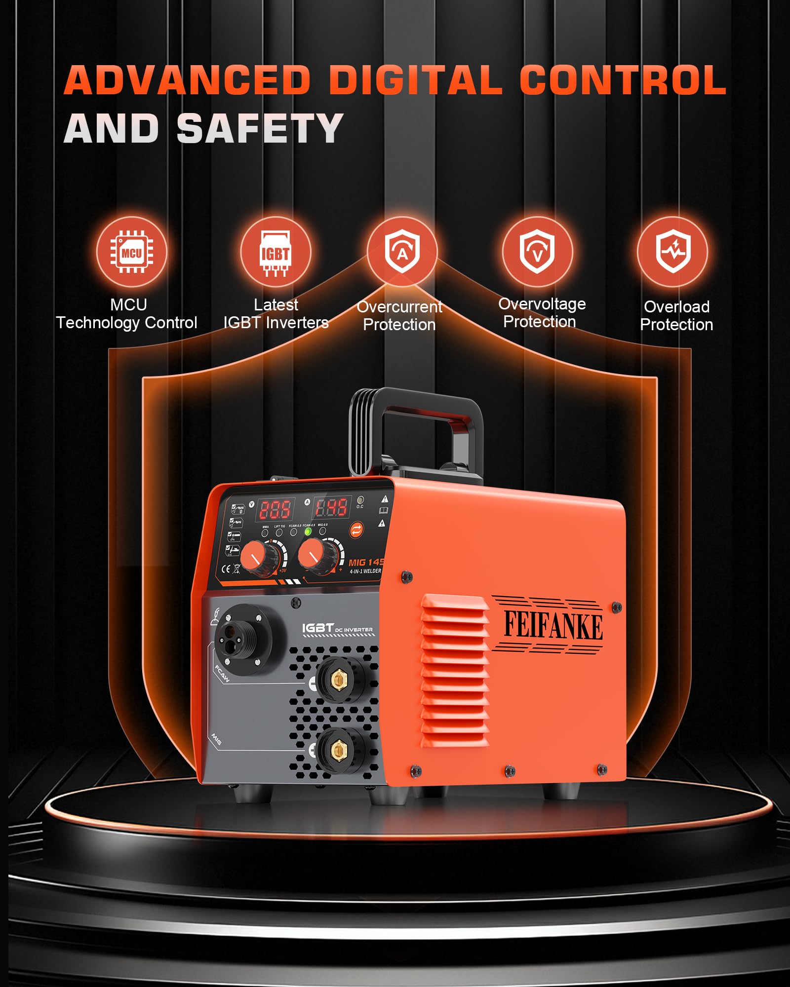 FEIFANKE MIG Welders 240V 250A 6 in 1 Without Gas MIG/Gas MIG/MMA/Lift TIG/Spot Welding/Single Pulse MIG Welding Machine IGBT Inverter Gasless MIG Welders with Fast Wire Feed Gas Test