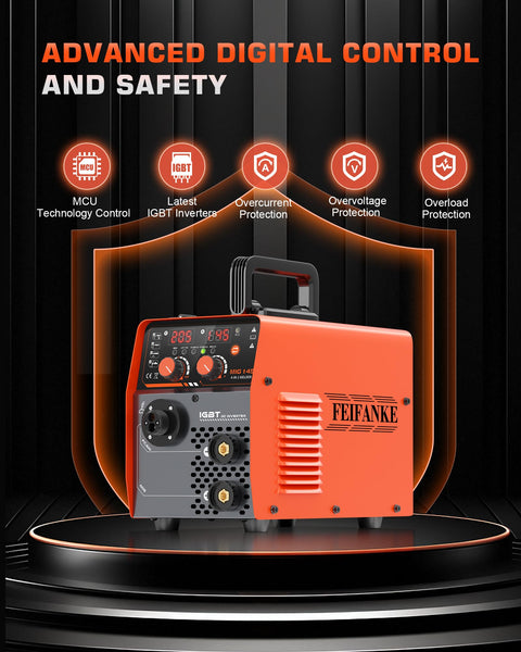 FEIFANKE MIG Welders 240V 250A 6 in 1 Without Gas MIG/Gas MIG/MMA/Lift TIG/Spot Welding/Single Pulse MIG Welding Machine IGBT Inverter Gasless MIG Welders with Fast Wire Feed Gas Test