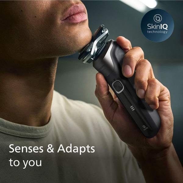 Philips Shaver Series 5000 - Wet & Dry Electric Shaver in Carbon Grey with 1 x Integrated Pop-up Trimmer, Soft Pouch, Protective Cap and Charging Stand (Model S5887/13)