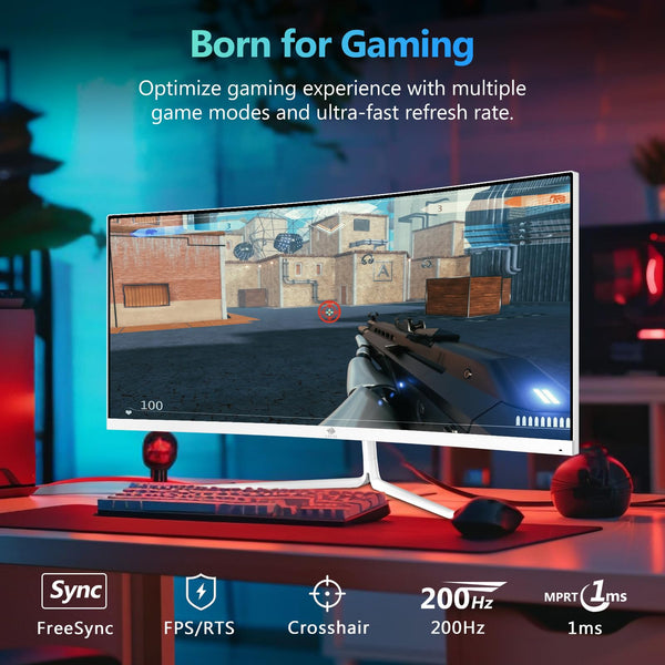 Z-Edge 34 Inch Curved Gaming Monitor Ultrawide 165Hz(DP) 100Hz(HDMI) 1ms MPRT 21:9 3440x1440 WQHD R1500 Curved Screen, Tilt/Swivel/Height Adjustable, FreeSync, HDMI, DisplayPort