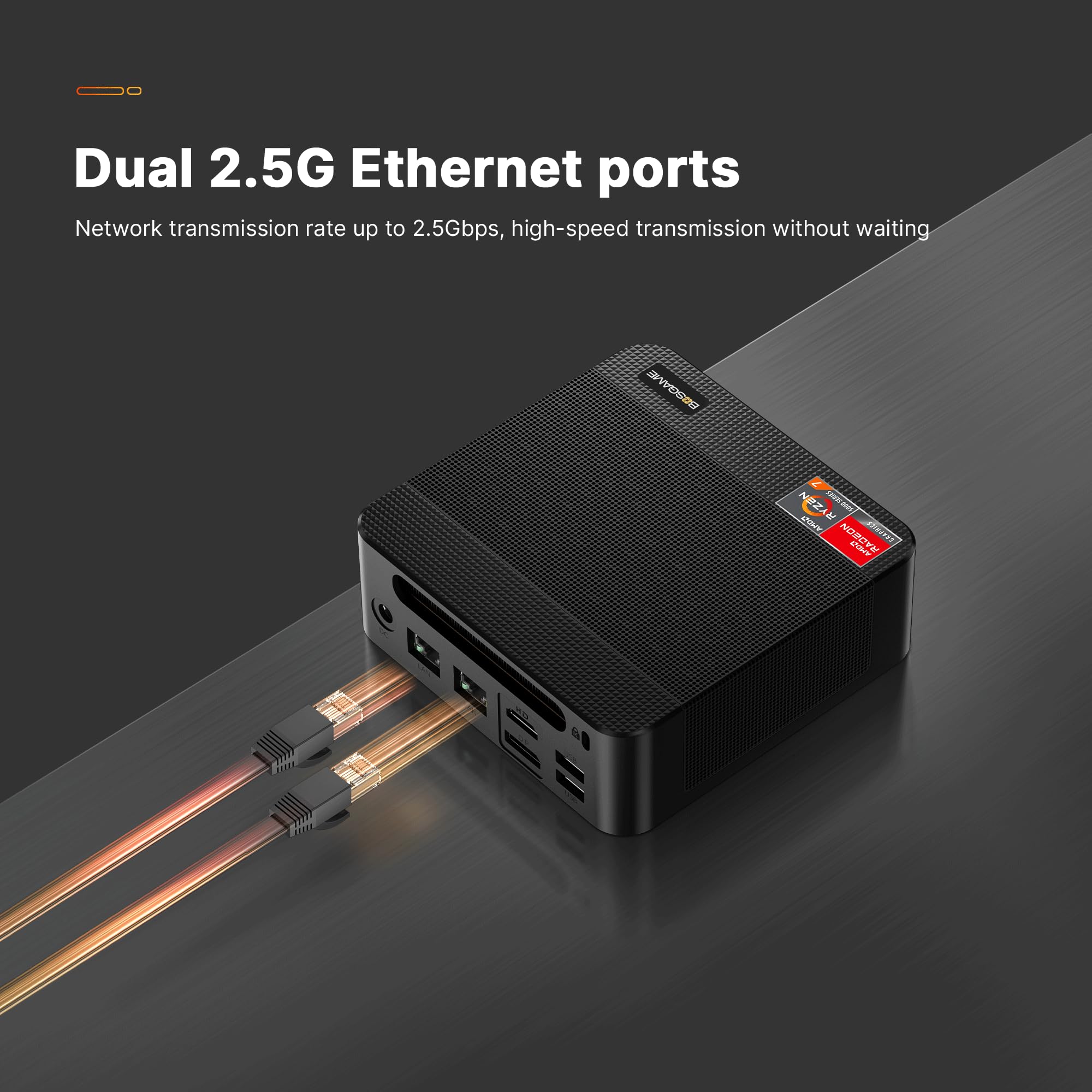BOSGAME Mini PC [Dual LAN], AMD Ryzen 7 5825U (8C/16T, up to 4.5Ghz) 32GB DDR4 1TB SSD Mini PC Dual Channel, 4K@60Hz Mini Desktop Computers Wi-Fi 6E/BT 5.2