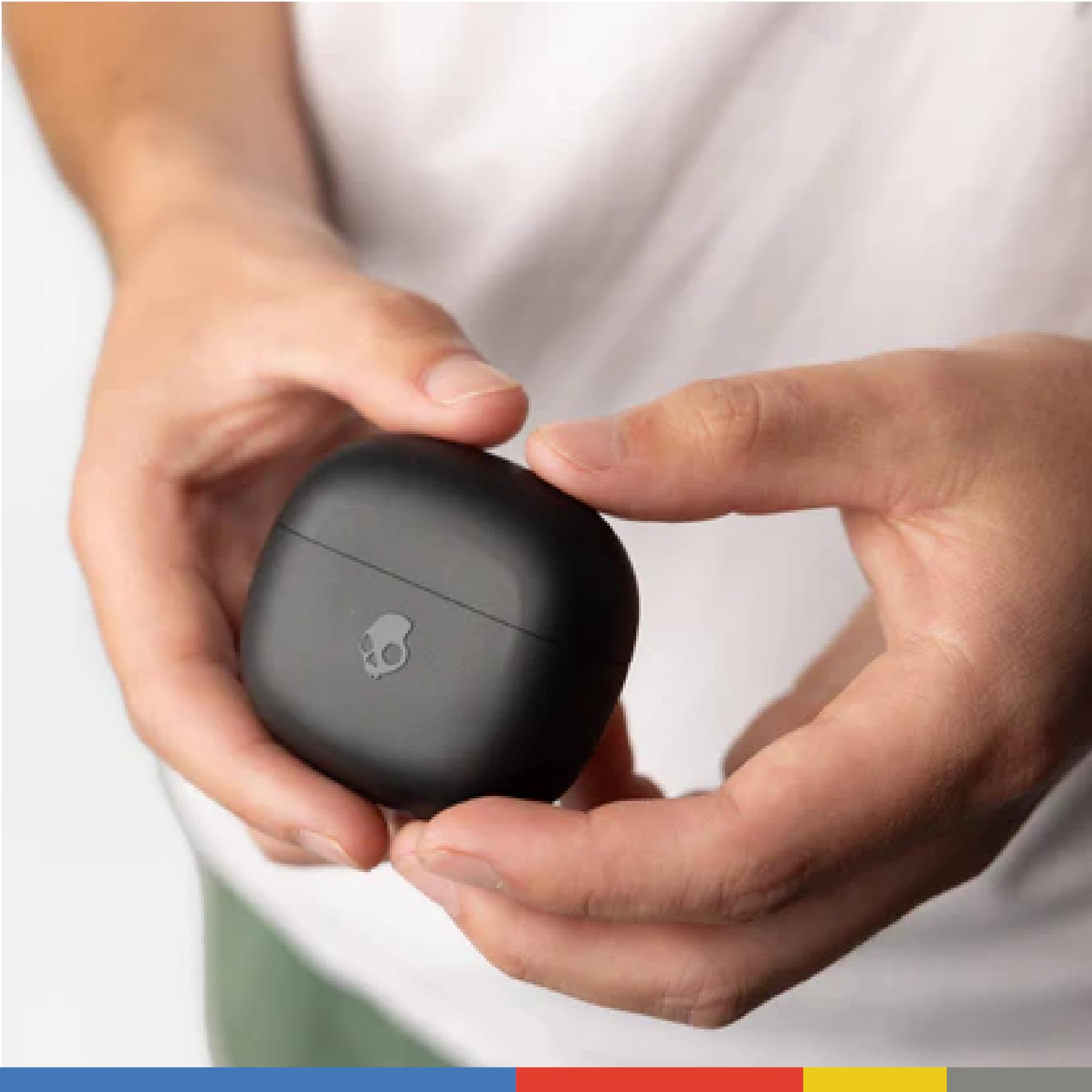 Skullcandy Rail Wireless Earbuds, Bluetooth Headphones, Noise Isolating Fit, Up to 42 Hours Battery, IP55 Sweat and Water Resistant, Microphone for iPhone Android - True Black