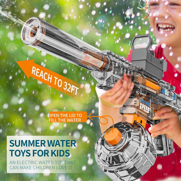 Electric Water Gun, Ultra-Long Range One-Touch Automatic Water Gun, Large Capacity Ultra-Long Standby, Suitable For Children Adults Summer Pool Party Beach Outdoor Use.