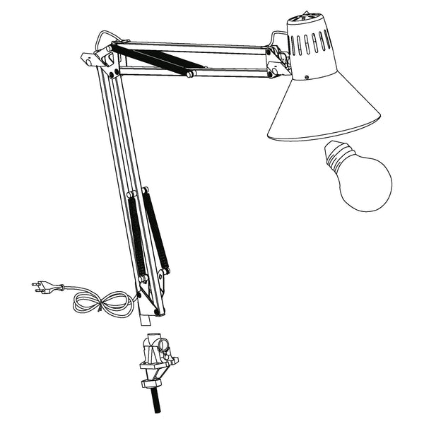 Eglo E27 Modern Silver Adjustable Clip on Desk Light 'FIRMO'