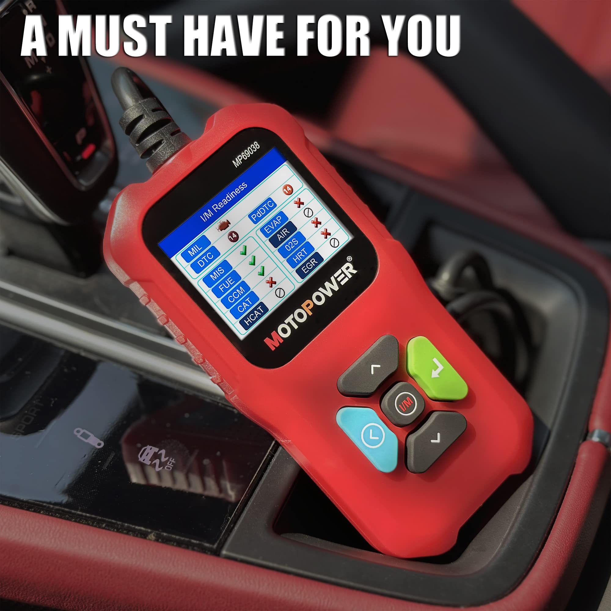 MOTOPOWER MP69038 Car OBD2 Scanner Code Reader Engine Fault Code Reader Scanner CAN Diagnostic Scan Tool - Elite Edition