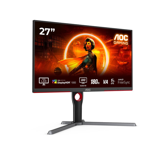 AOC Gaming 25G3ZM/BK - 24.5" 240Hz FHD Monitor, 0.5ms MPRT, FreeSync Premium (1920x1080, HDMI 2.0 x 2, DisplayPort 1.2 x 1, Headphone out (3.5mm)) black/red