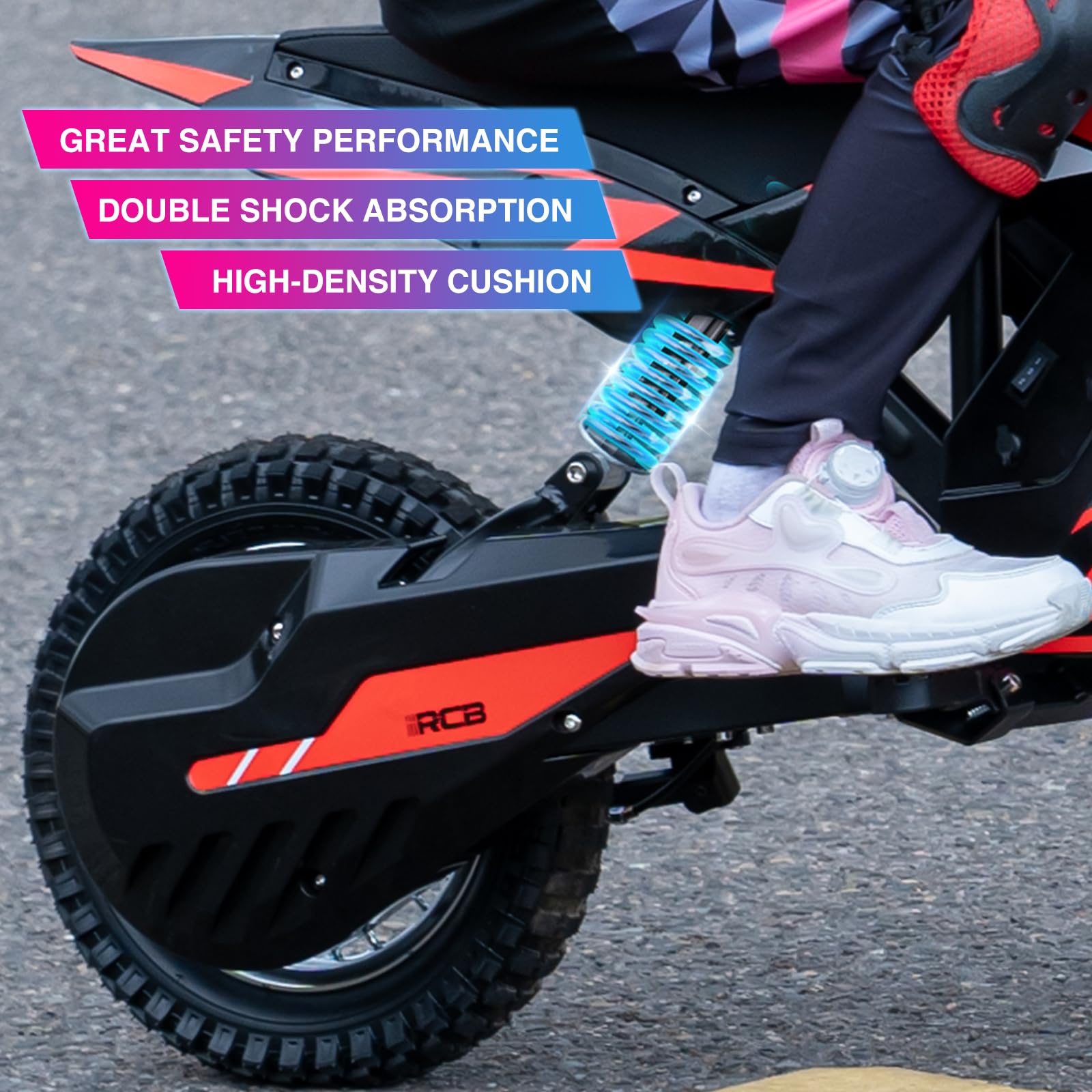 RCB R9X Electric Motorcycle Kids, 12 inch Pneumatic Tires, Ride On Electric Motorcycle with Powerful Motor, 3 Speed Modes 8/12/25KMH, Range 15KM, Moto Crossbike Kids from 3-12years