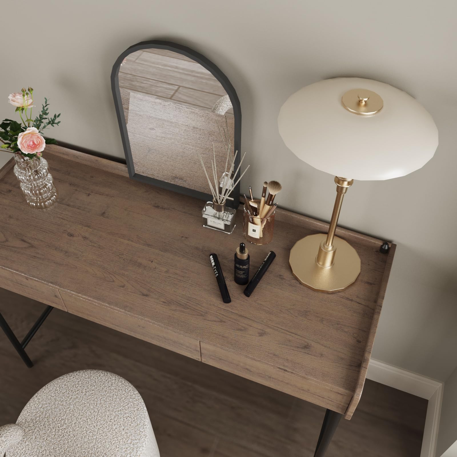 JSEVEM 40CM×3M Air Guide Design Extra Thick Beige Light Brown Wood Wallpaper Peel and Stick Waterproof Brown Wood Contact Paper Vinyl Self Adhesive Matte Textured Furniture Sticker for Kitchen Cabinet