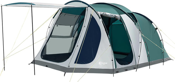 Portal Luxury 5 Man Tent 3000mm Waterproof Large Family Tent with Living Area 4-5 Persons Camping Tall Standing up Height with Fully Sewn-in Groundsheet Extendable Awning Canopy Tunnel 4 Season