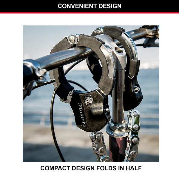 MASTER LOCK Police Approved Bike Lock and E-Scooter Lock, Hardened Laminated Steel, 4 Keys, 550 x 76 x 27 mm, for e bike scooter quad, Silver