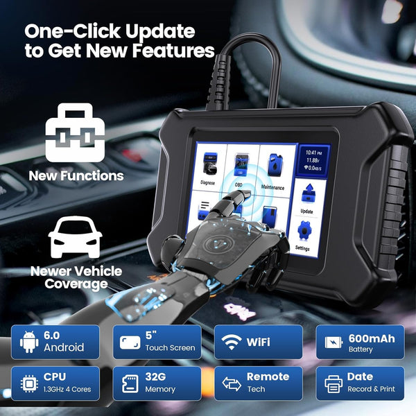 MUCAR Car Diagnostic Tool OBD2 Scanner, CS6 Car Scanner with 6 System (ABS SRS ECM TCM BCM TPMS) with 7 Reset Service (Oil EPB SAS ETS TPMS ABS DPF), Auto VIN Scan Tool for All Car Free Lifetime