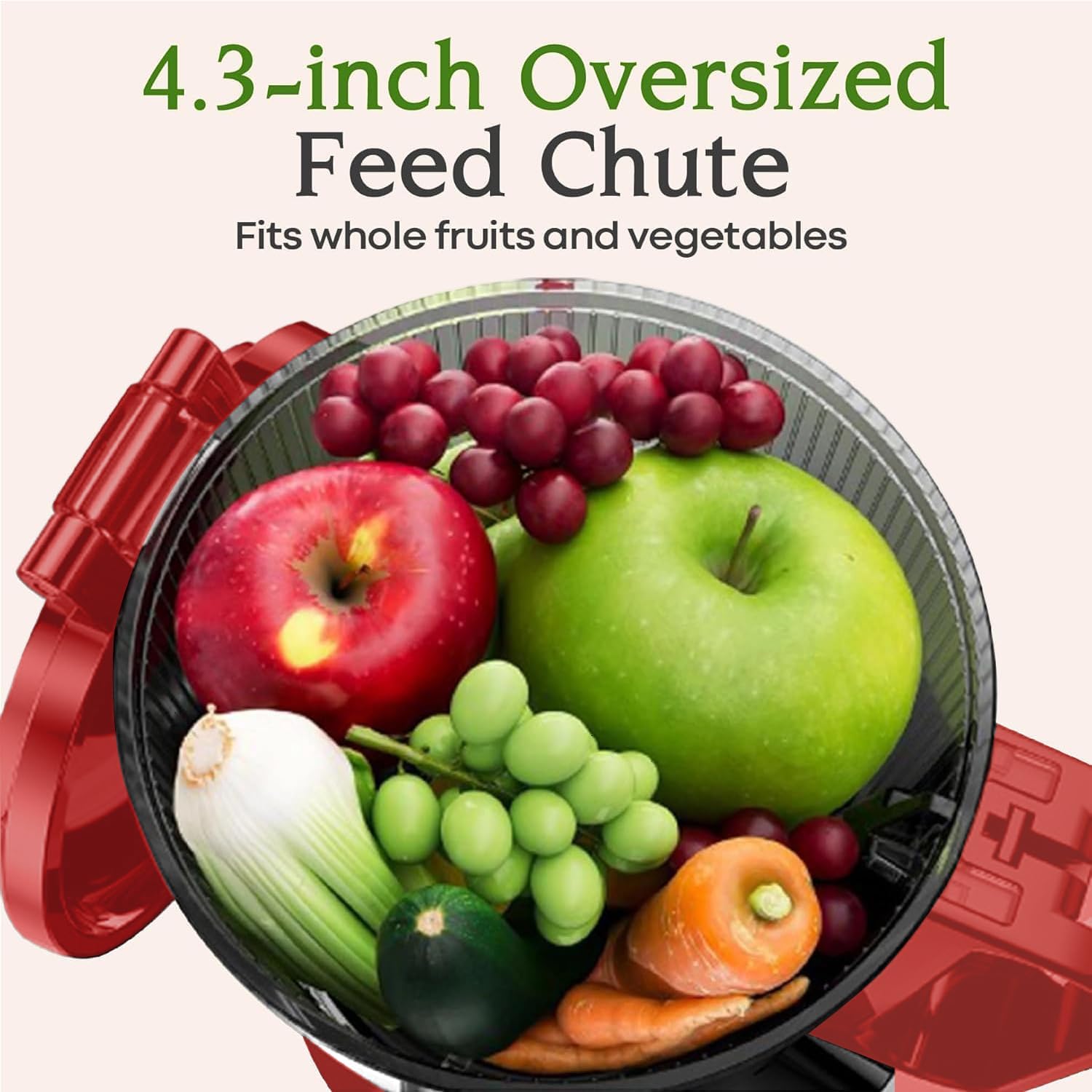 Anybear Cold Press Juicer, 200W Masticating Slow Juicer 4.3" Large Feed Chute Fit Whole Fruits Vegetables | Upgraded Auger | Tritan Materials | BPA Free | Juice Recipes (Silver)