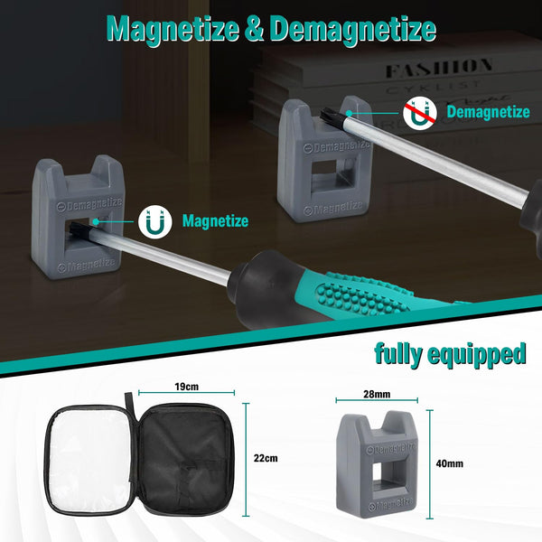 Screwdriver Set 10pcs, Magnetic Screwdriver Set 5pcs Phillips Screwdrivers and 5pcs Slotted/Flat Head Screwdrivers, Chrome Vanadium Steel Made