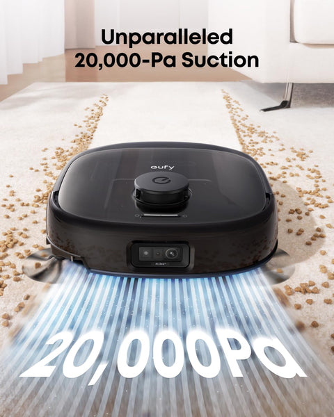 eufy E25 Omni Robot Vacuum Cleaner with Mop, HydroJet System, 20,000 Pa Turbo Powerful Suction, Zero Tangling, Corner-to-Edge Deep Cleaning and Mop Lifting, with Auto All-In-One Station
