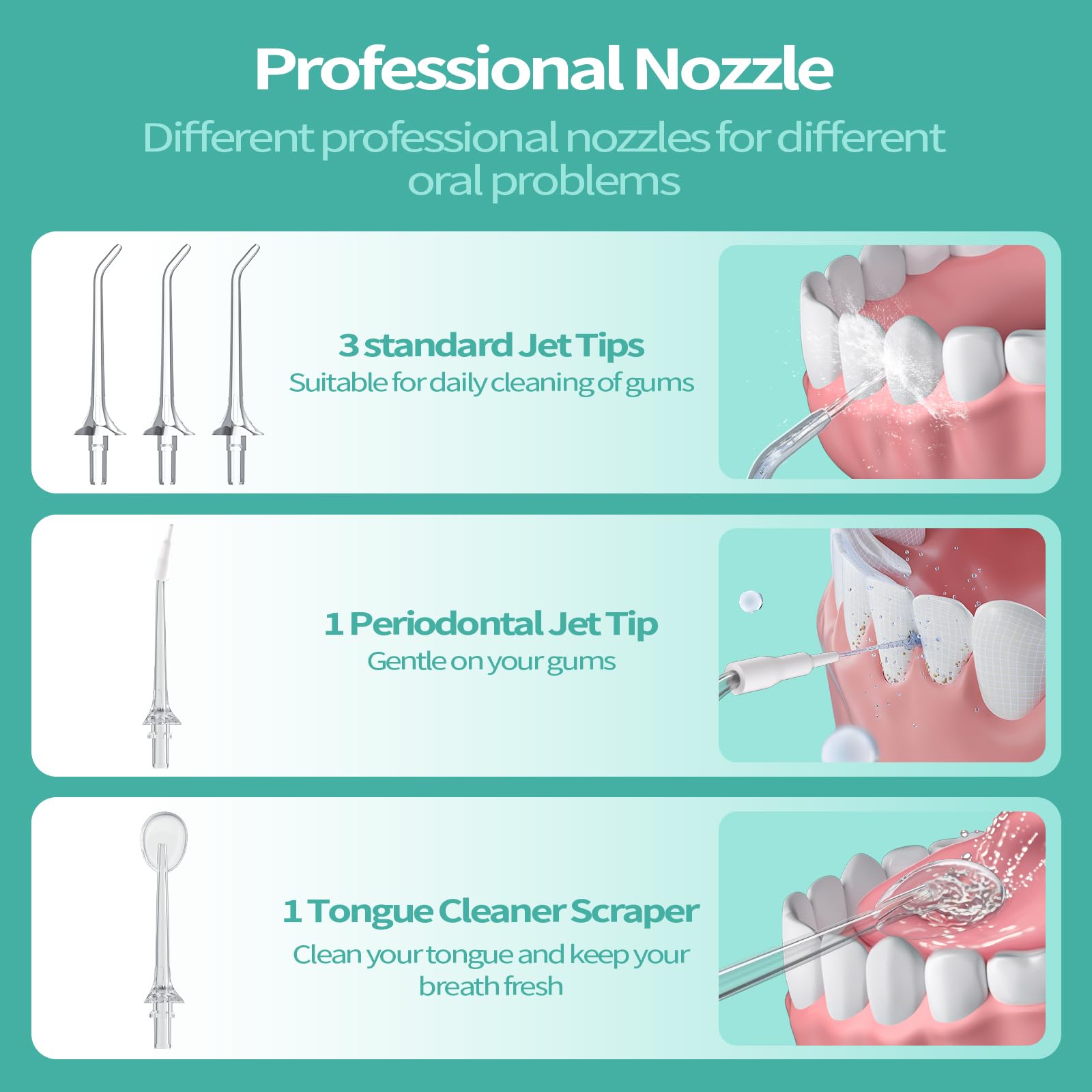 Water Flossers for Teeth Cordless, 2025 Upgrded Water Dental Flosser Remover with 5 Jet Tip and 4 Modes, Irrigator Dental with 260ML Watertank, lP7 Waterproof Electric Flossers for Tavel and Home Use