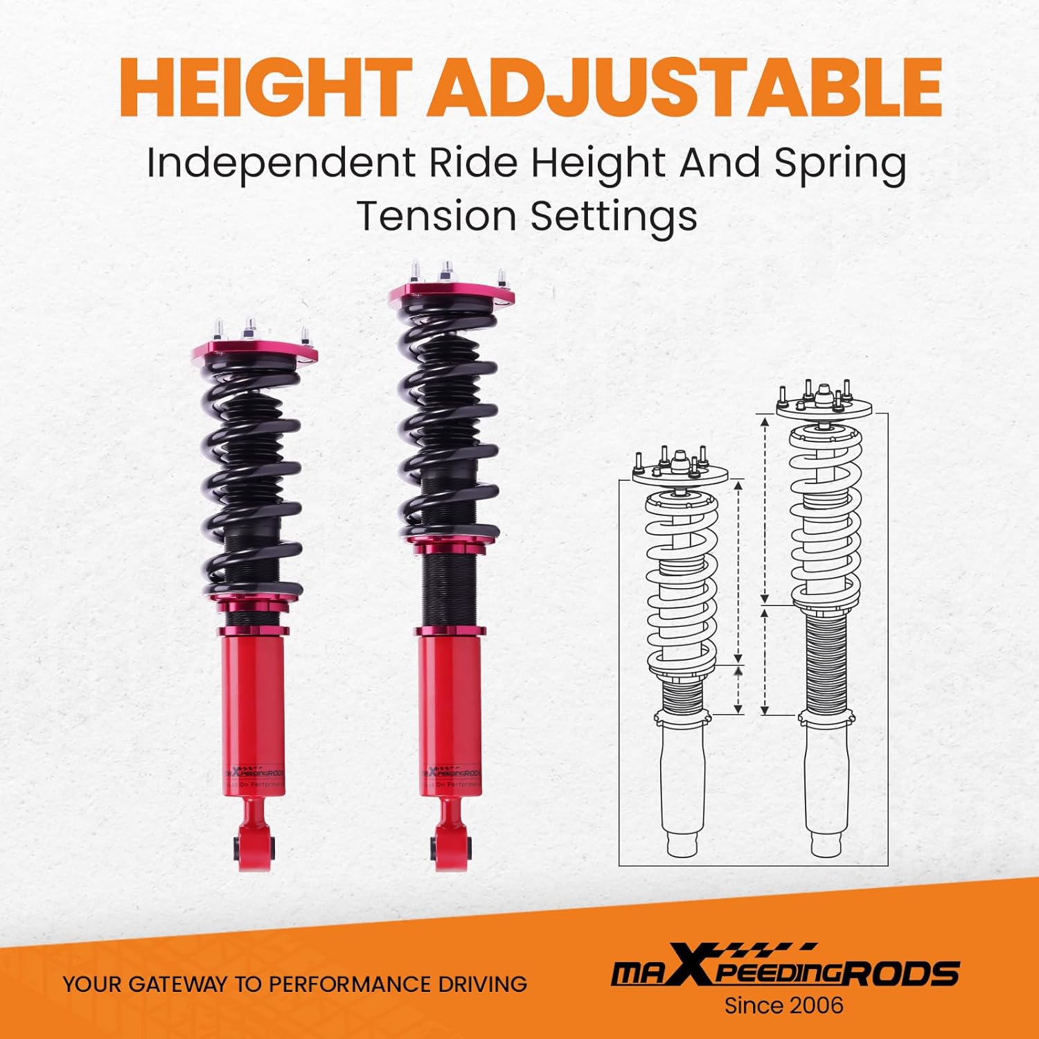 maXpeedingrods Coilover Suspension Lowering Shock Strut for IS200 IS300 XE10 1997-2005
