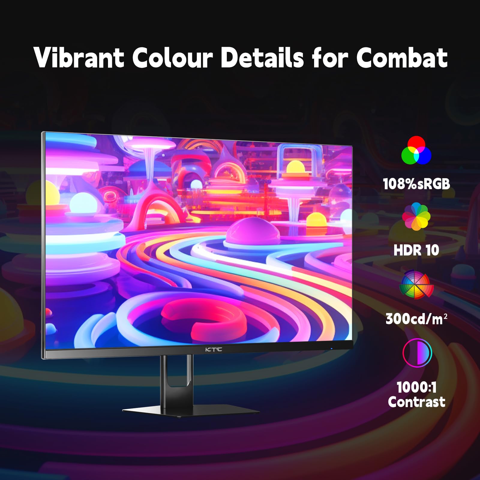 KTC Flat 32 Inch Monitor, QHD 1440P 2K@100Hz IPS Large Computer Monitor, Ultra Thin Bezels, Anti-Blue Light, HDR10, 103% sRGB, 86% DCI-P3, 350 Nits, 3ms MPRT, Adaptive Sync for Working and Gaming