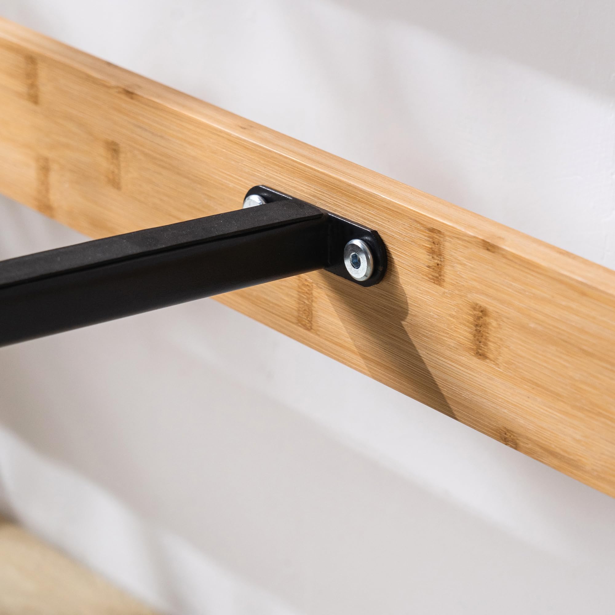 Zinus Ellie Single Bed Frame - Bed 90 x 190 cm - 36 cm Height with underbed storage - Bamboo and Wood Platform Bed Frame with Headboard, Brown