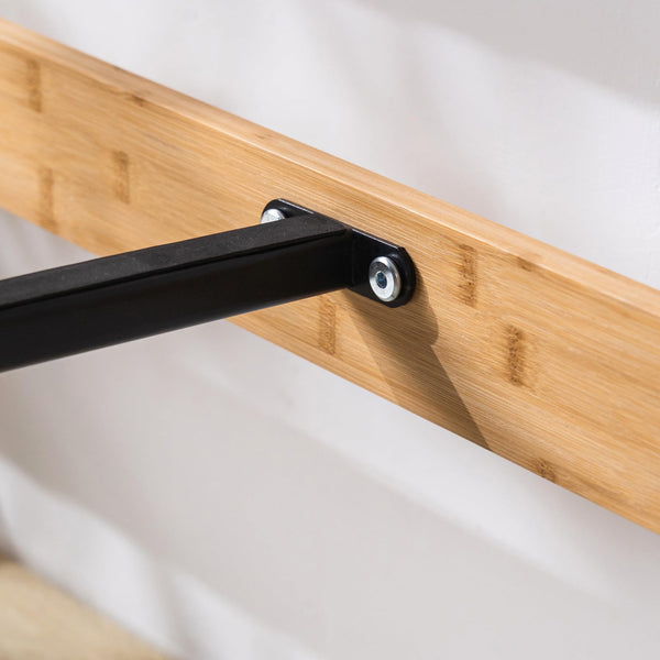 Zinus Ellie Single Bed Frame - Bed 90 x 190 cm - 36 cm Height with underbed storage - Bamboo and Wood Platform Bed Frame with Headboard, Brown