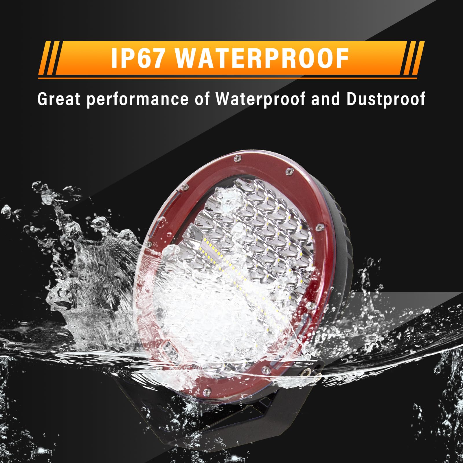 RIGIDON 2 Pcs Black Case Round Led Work Light, 9 inch 294W Spot Beam, 12V 24V Driving Lights Lamp Headlight for Car Off road Boat Truck 4x4 SUV ATV Tractors Excavator, 6000K White, Fog Lamp