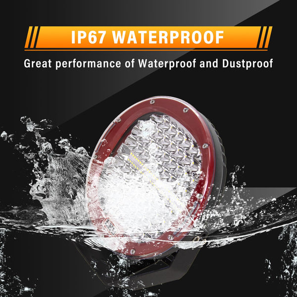 RIGIDON 2 Pcs Black Case Round Led Work Light, 9 inch 294W Spot Beam, 12V 24V Driving Lights Lamp Headlight for Car Off road Boat Truck 4x4 SUV ATV Tractors Excavator, 6000K White, Fog Lamp