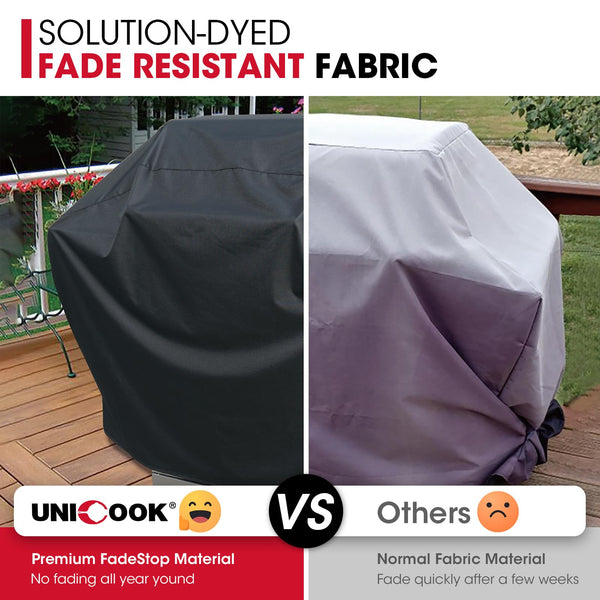 Unicook Barbecue Cover, Heavy Duty Waterproof Outdoor BBQ Gas Charcoal Grill Cover, UV Resistant Oxford Fabric, Fits Weber Char Broil Barbecues and