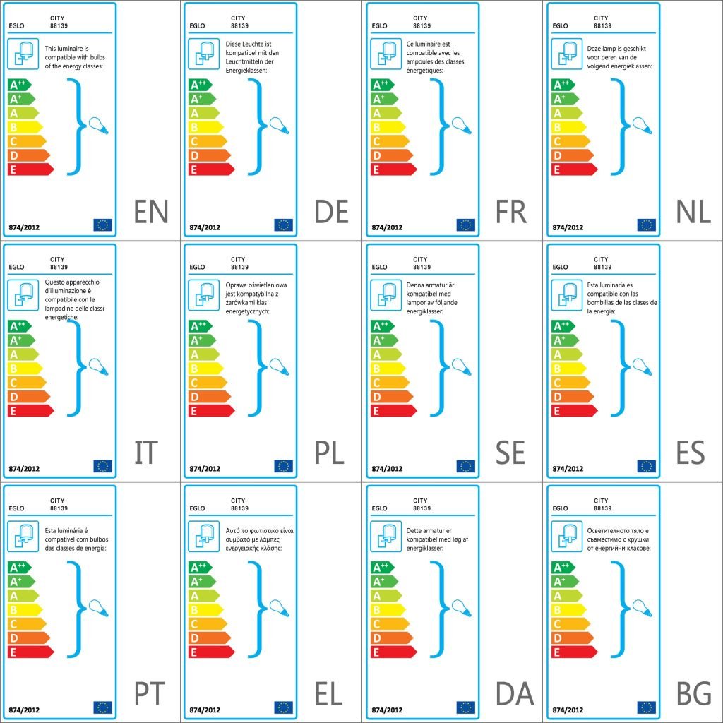 EGLO 88139 E27 Stainless Steel Outdoor Wall Light City