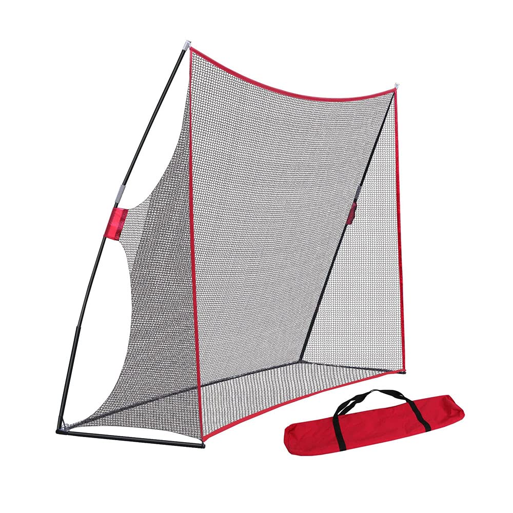 JARAGAR Large Golf Net, 10Ft x 7Ft Practice Net with Carry Bag for Indoor and Outdoor Golf Hitting Training (Red)