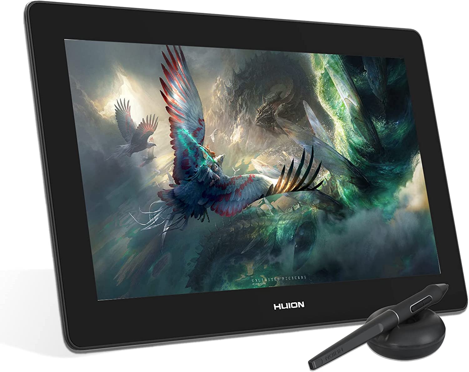 HUION Kamvas Pro 16(4K) UHD Graphic Tablet with Screen, 15.6-inch Monitor Full-Laminated Anti-Glare, Tilt Function 8192 Battery-Free Stylus PW517 for PC, Mac, Android