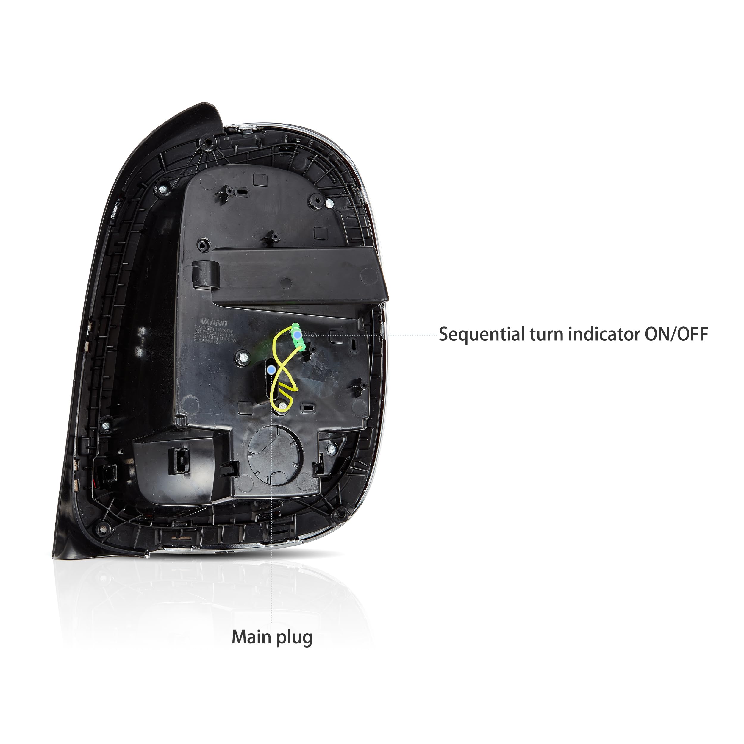 VLAND LED Tail Light Compatible with BMW Mini Cooper F55 F56 F57 2014-2021, Rear Lights with Sequential Turn Signal, Electroplated housing, Red