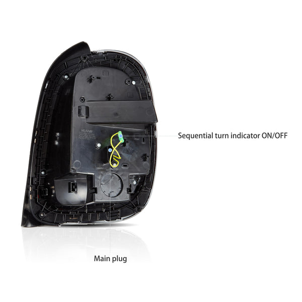 VLAND LED Tail Light Compatible with BMW Mini Cooper F55 F56 F57 2014-2021, Rear Lights with Sequential Turn Signal, Electroplated housing, Red