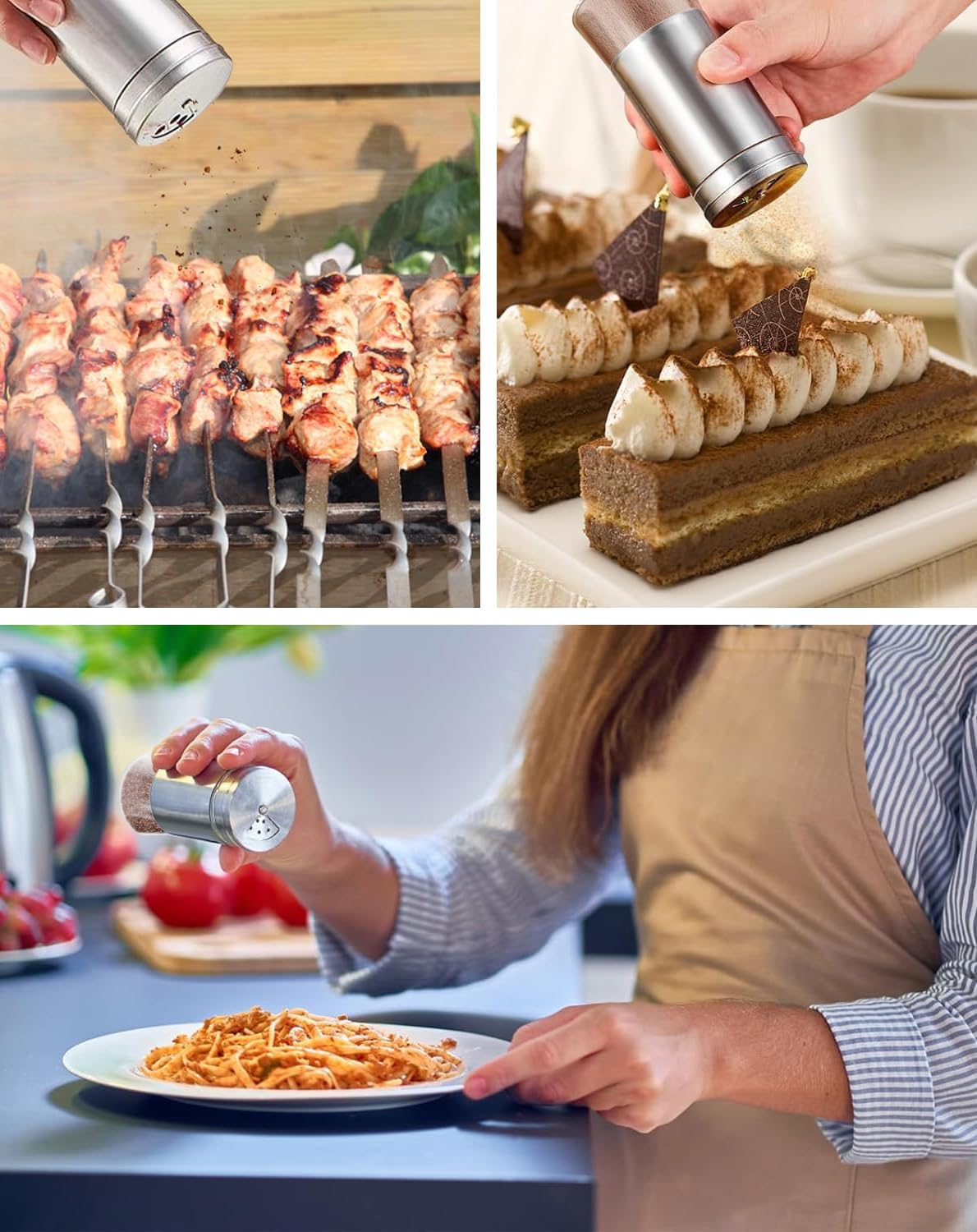 Salt and Pepper Grinder Set, Adjustable Coarseness Salt Shakers, Premium Ceramic Glass Body Salt and Pepper Mills [Without Spice Content]