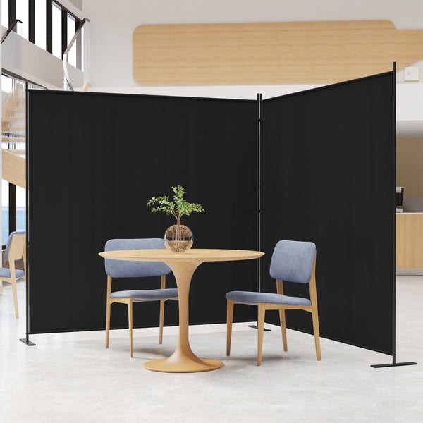 C-Hopetree 6 Panels Room Divider, 180cm Tall Indoor Folding Privacy Screen, Portable Partition Separator, Freestanding Separation Temporary Wall for Office, Bedroom, 304cm W X 180cm H, Black
