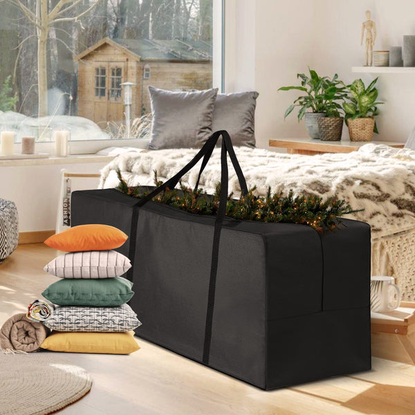 2 Pack Garden Cushion Storage Bag 173x76x51cm 420D Waterproof Outdoor Furniture Cushion Bag Extra Large Christmas Tree Storage Bag with Handle and