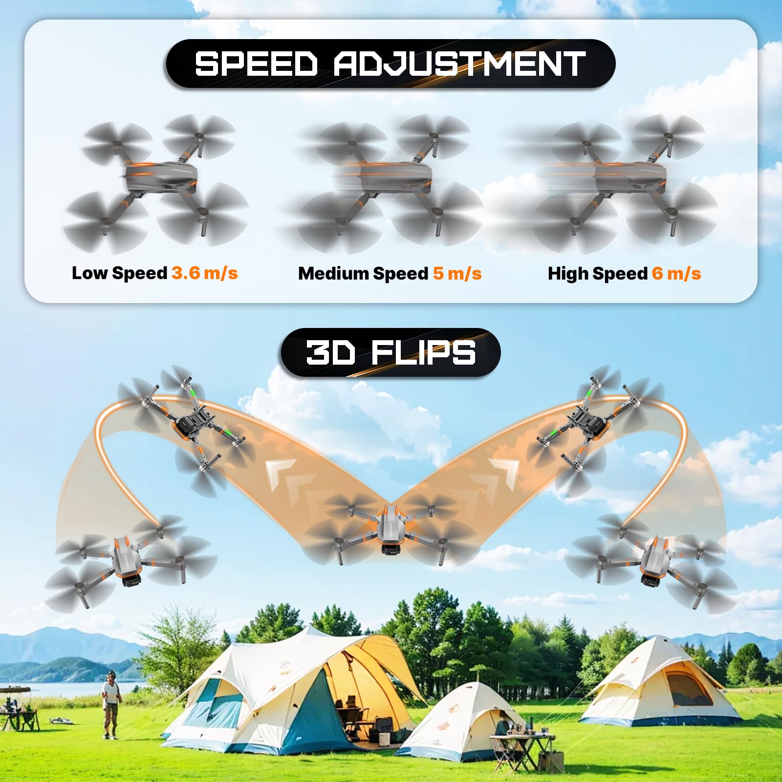 Brushless Motor Drone with 4K Adjustable Camera for Kids and Adults, Foldable RC Quadcopter with LED Lights, 30 Mins Long Flight Time, Mini Drone Toys Gifts for Beginners, Boys and Girls