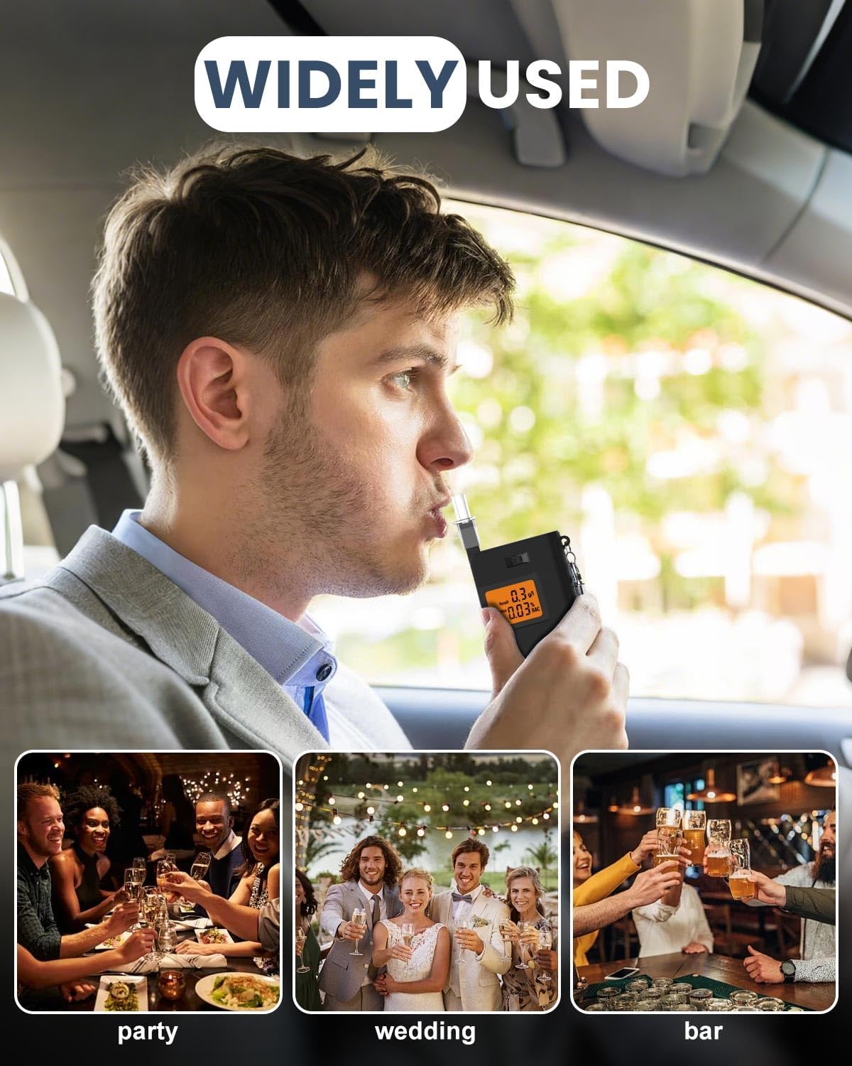 Loretta Breathalysers UK,Rechargeable Portable Breathalyzer,High Accuracy BAC Breathalyser with 12 Reusable Mouthpieces,Alcohol Tester for Home Family Dinner Travel Banquet Cars and Parties