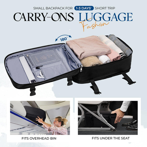 for Ryanair Cabin Bags 40x20x25 Underseat Bag,Small Travel Backpack Cabin Size Carry-ons for Women Men,Hand Luggage for Overnight,Casual Daypack with Laptop Compartment,Anti Theft Pocket