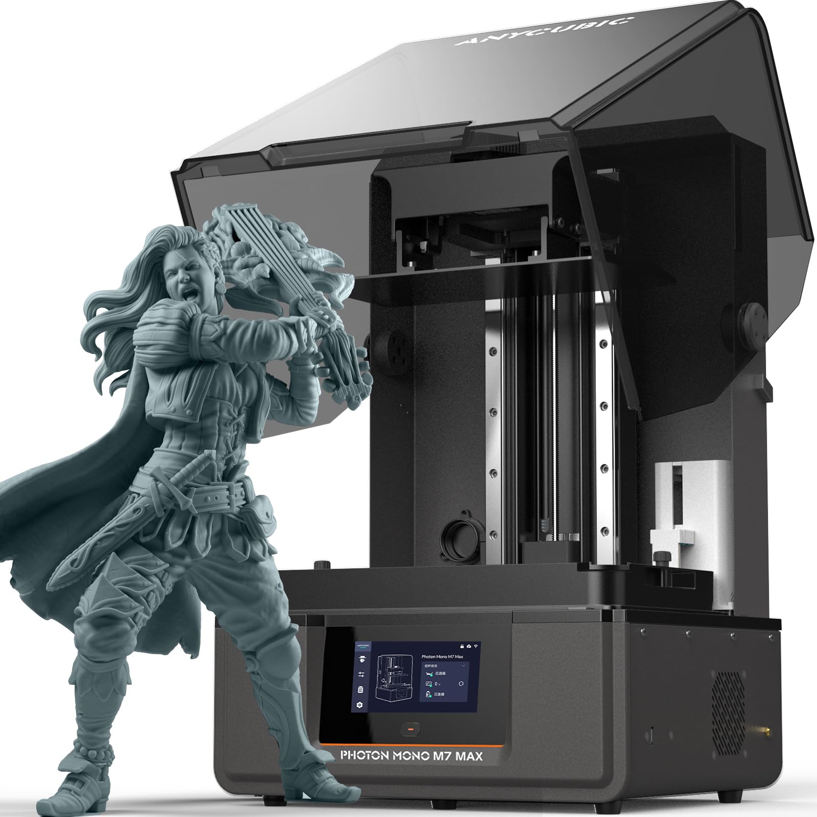 ANYCUBIC Photon Mono M7 Resin 3D Printer, 150mm/h Printing Speed, 10.1” 14K HD Mono Screen Resin Printer with Latest LighTurbo 3.0, Intelligent Assisted Printing System, Printing Size of 223*126*230mm