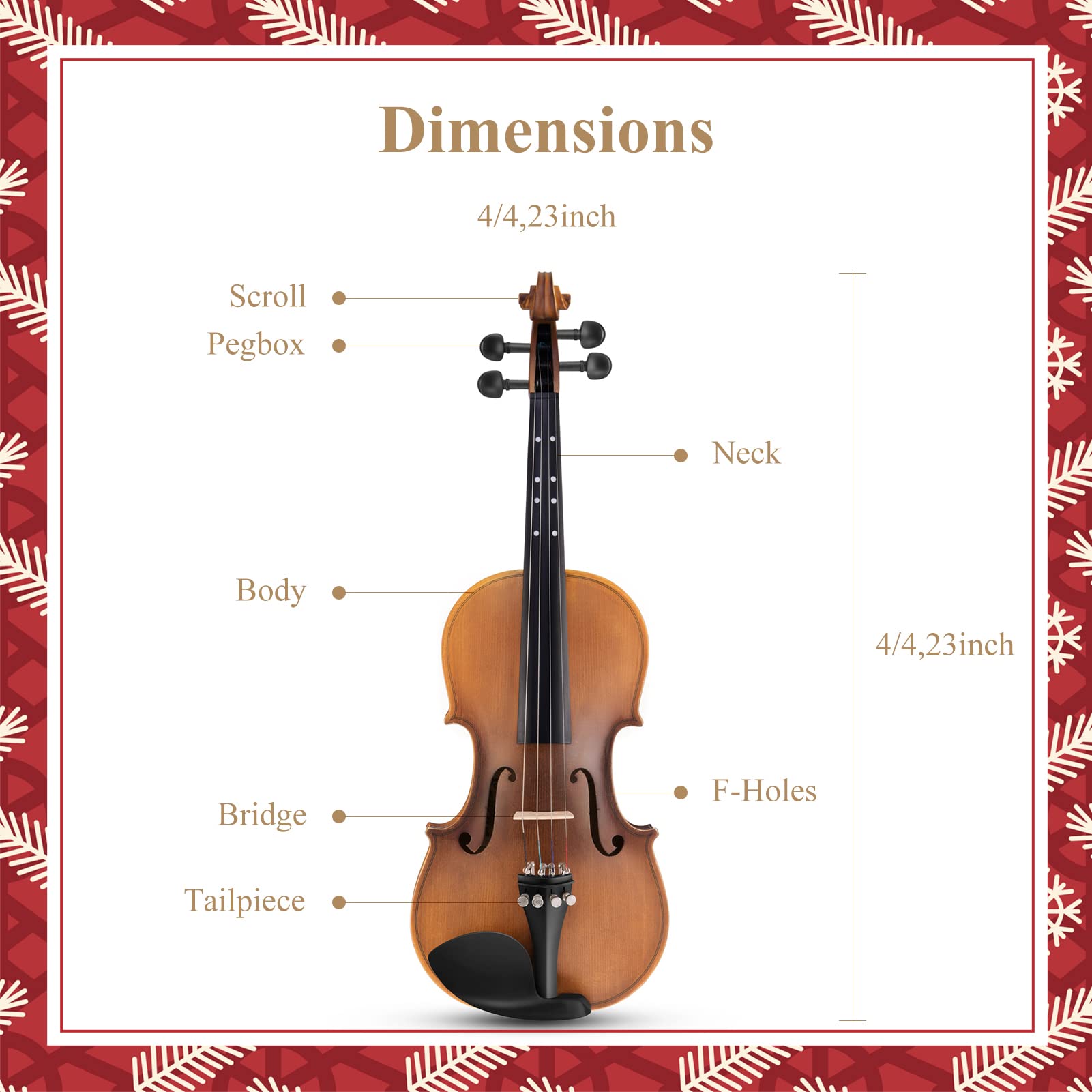 Eastar 3/4 Violin Set Fiddle for Beginners with Hard Case, Rosin, Shoulder Rest, Bow, and Extra Strings (Imprinted Finger Guide on Fingerboard)， EVA-3