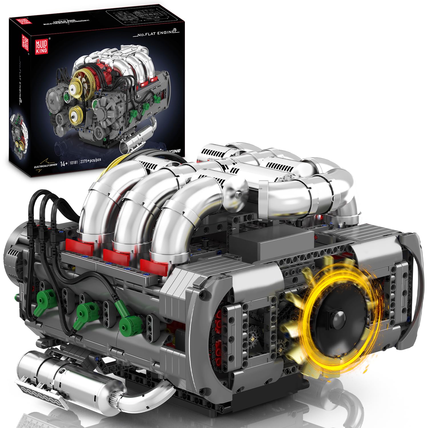 Mould King V12 Engine Building Block Sets, V12 Engine Model Kit That Runs, MOC Engineering Model Building Kit with Battery and Motor, Engineering Building Blocks for Adults (3472 PCS)