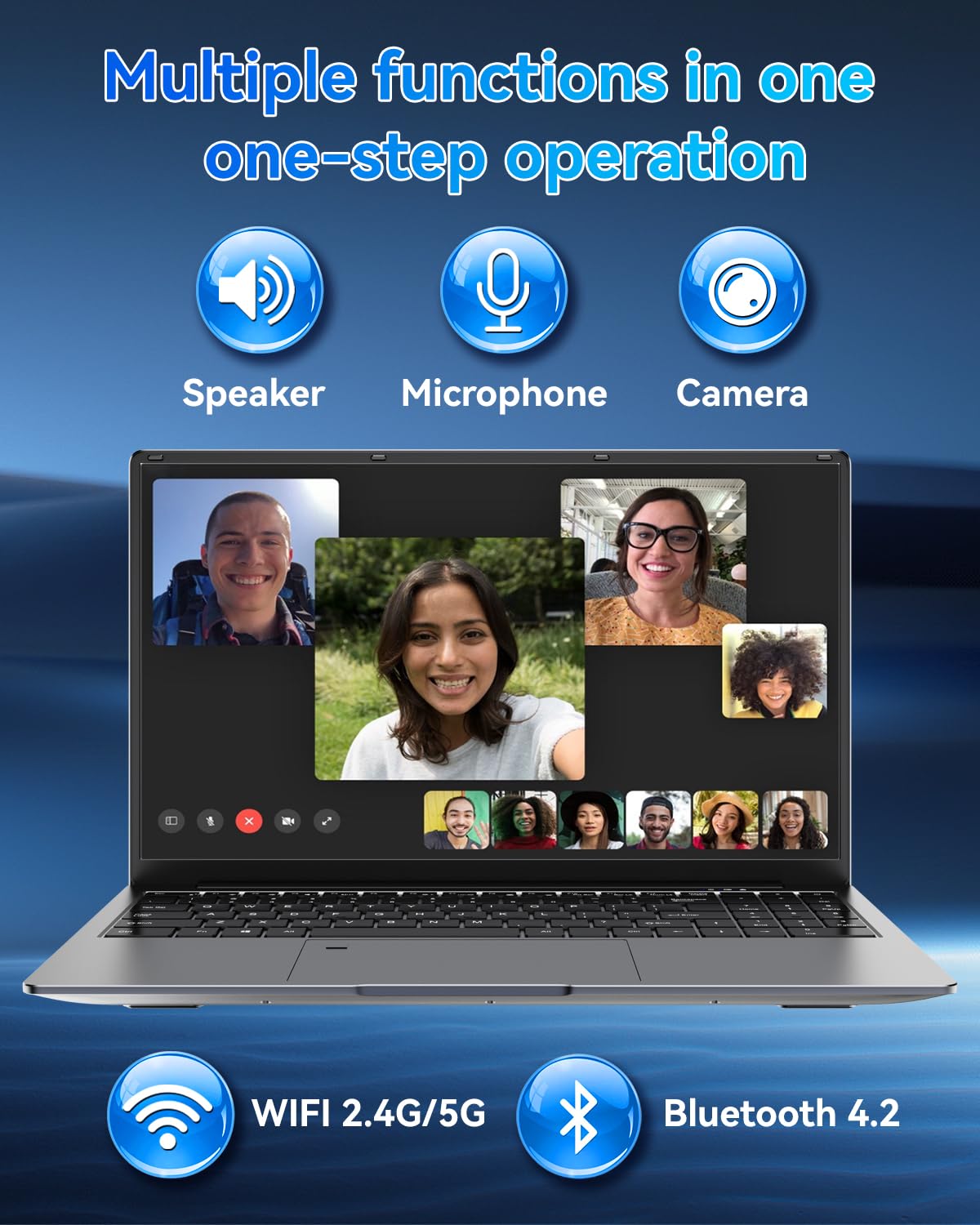 15.6" Laptop - 16GB RAM 512GB SSD PC Laptop, Quad-Core N95 Processor Up to 3.1GHz, Computers with USB3.0,Ethernet port,Touch ID, WiFi, BT4.2, for Students/Business