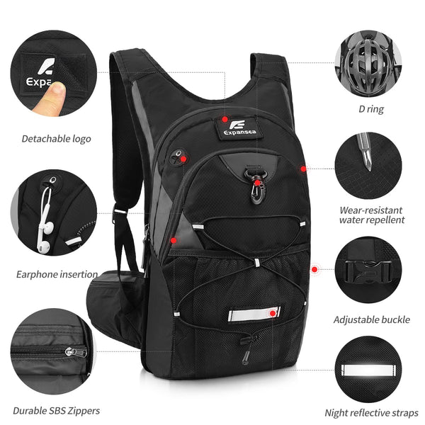 Expansea Hydration Backpack, Lightweight Insulation Hydration Pack with 3L Water Bladder, Waterproof and Breathable Large Capacity Outdoor Sport