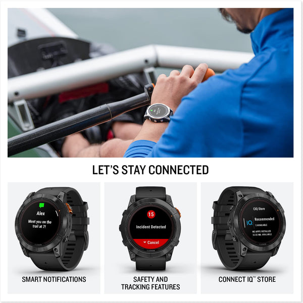 Garmin fēnix 7X PRO SOLAR GPS 51mm Premium Smartwatch, Multisport, Solar Charging, Advanced Training Features, Touchscreen & Buttons, Flash Light, up to 37 days battery, Black