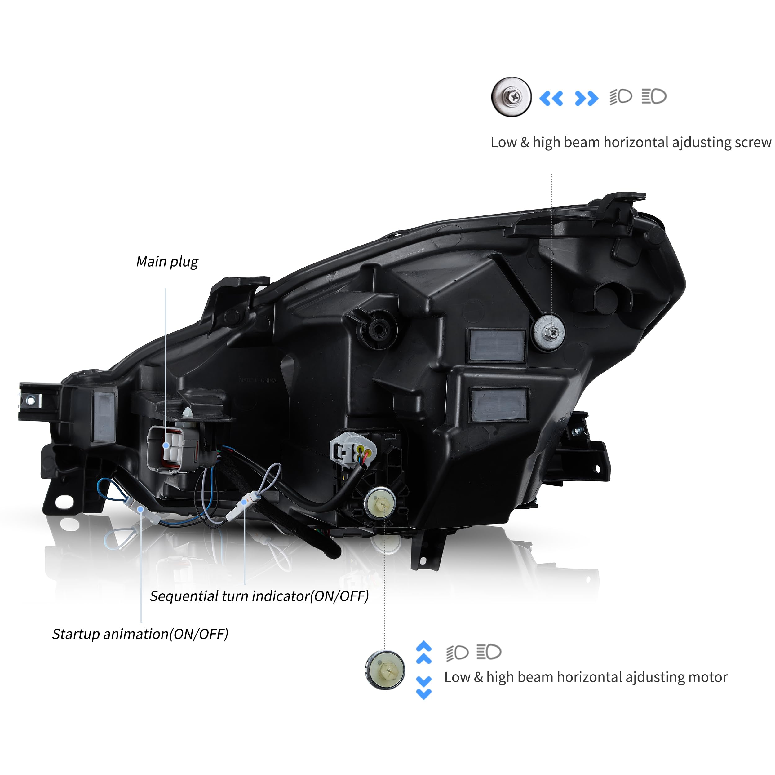 VLAND LED Tail Lights Compatible with Toyota 86 GT86 2012-2020/Subaru BRZ 2013-2020/Scion FR-S 2013-2020, Full LED Rear Light with Sequential Indicator, Red White Lens