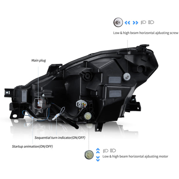 VLAND LED Tail Lights Compatible with Toyota 86 GT86 2012-2020/Subaru BRZ 2013-2020/Scion FR-S 2013-2020, Full LED Rear Light with Sequential Indicator, Red White Lens