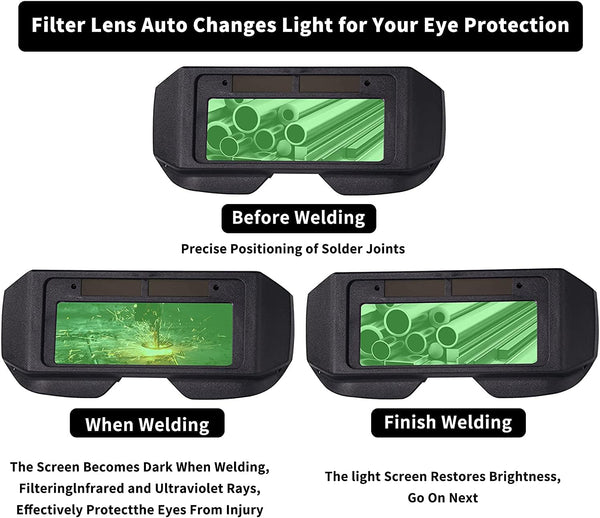 T TOVIA Solar Auto Darkening Welding Goggles – Lightweight Eye Protection for MIG TIG ARC Welding