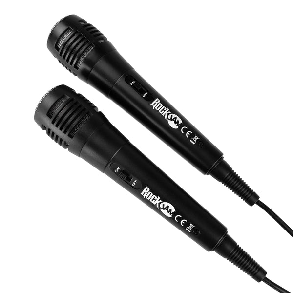 RockJam 10-Watt Rechargeable Bluetooth Karaoke Machine with Two Mics, Lightshow & Voice Effects