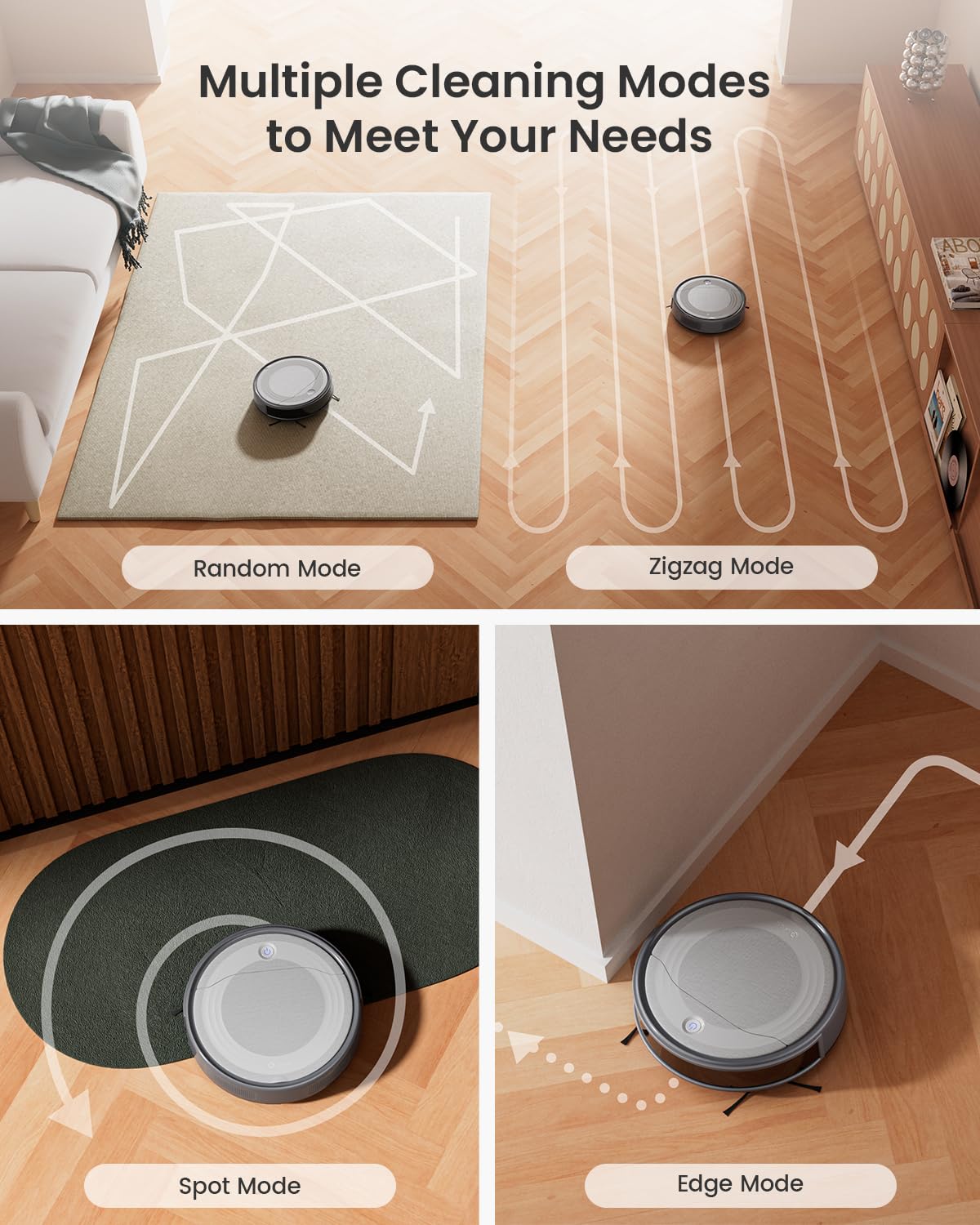 Lefant M210 Robot Vacuum Cleaner, 2200Pa Strong Suction, 7.8cm Thin 28cm DIA, Automatic Self-Charging Small Robotic Vacuums, Wi-Fi/App/Alexa Control, Ideal for Pet Hair Hard Floor and Carpet